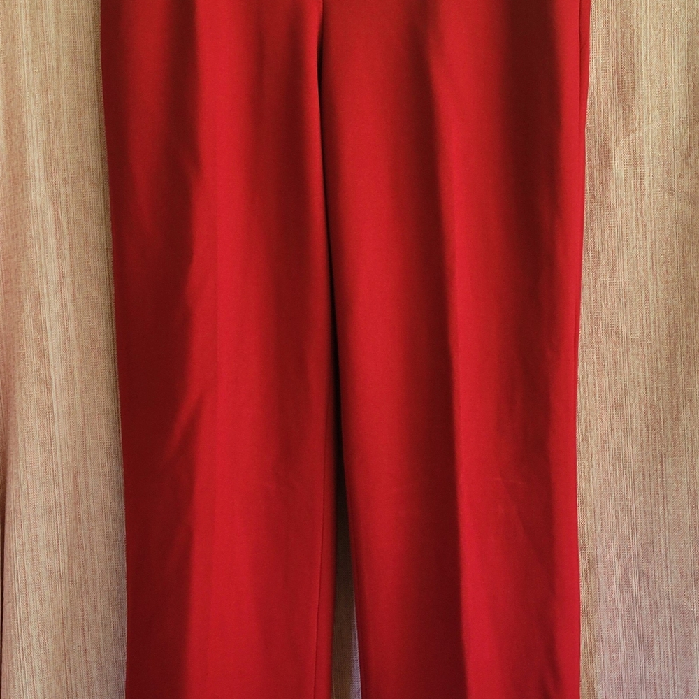 Anne Klein Vibrant Red Straight Leg Pants